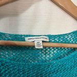 American Eagle  Lightweight Open Knit Crocheted Cottagecore Y2K Teal Sweater S Photo 4