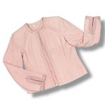 Dress Barn  Embroidered Microfiber BlazerTopper Jacket Open Front Pink Medium Photo 11