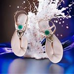 Guess NEW  TRIANGLE LOGO ANKLE STRAP JELLY SANDAL BLUSH PINK SZ-8 Photo 1