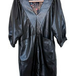 Mother Denim Faux Leather V Neck Dolman Sleeve Mini Dress in Black Size Large Photo 0
