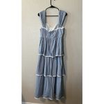 Sofie the Label Danielle Striped Midi Dress Medium Tiered Nautical Coastal Chic Blue Photo 3