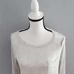 Hearts Gray Pink Sheer Panel High Low Long Sleeve Top L Size L Photo 2