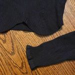 ASOS  Design Black Knit Scalloped Crop Mock neck Long Sleeve Sweater Photo 3