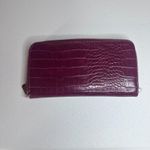 Ellen Tracy Croc-Embossed Zip-Around Wallet – Burgundy/Wine, Gold Hardware Photo 1