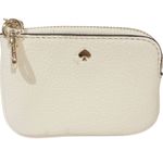 Kate Spade  White Pebbled Leather Small Coin Purse Keychain Photo 0