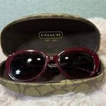 Coach Women's Sunglasses Burgundy Glitter Sig C One Size Photo 0