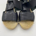 Eileen Fisher  Women's Black Leather Upper Willow Wedge Sandals Size 8.5 Photo 5