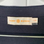 Tory Burch  black wool leather trim A line dress large minimalist quiet‎ luxury Photo 3