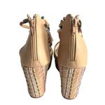 🆕Getmorebeauty Tan Ankle Beaded Strap Detailing Platform Wedge Sandals Size 9 Photo 6