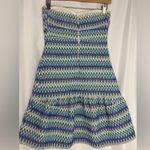 Wow Couture Colorful Embroidered Mini Dress Blue Green Strapless Dress Small Photo 5