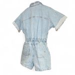 ZARA  Denim Short Sleeve Button Up Romper Photo 13