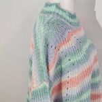 Hooked Up Pastel Stripe Sweater NWT Size XL Pink Purple Green Pastel Sweater Photo 3