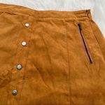 Double Zero Suede Button Mini Skirt Tan Photo 5