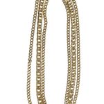 Chunky Gold Tone Curb Cuban Multi Chain Link Layered Necklace Photo 3