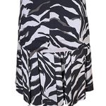DKNY  Women’s Zebra Animal Print Pleated Dress Size S Drop Waist Black Gray Photo 6