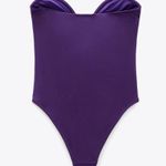 ZARA NWT   Strapless Corset Sweetheart Neckline Bustier Purple Swimsuit Photo 6