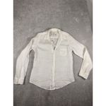 Frank & Eileen White 100% Linen Button Front Shirt Women's Large Photo 3