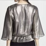 Ramy Brook Tonya Platinum Popover Metallic Blouse Photo 1