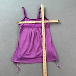 Skechers  Tank Top Built-in Bra M Womens Purple Athletic Workout Gym Ruched Strap Photo 2