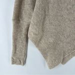 Ribbed Turtleneck‎ Dolman Long Sleeve Triangle Hem Poncho Sweater Tan Size L Photo 3