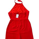 Sugar Lips Bright Red After Hours Backless Halter Jumpsuit with Pockets Size XL Photo 5