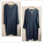 Eileen Fisher  Silk Crepe Sheer Tunic Dress Side Slits size M Photo 2