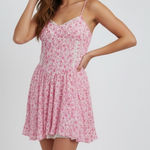 Sky to Moon Pink Floral Lace Trim Cami Dress Size L Size L Photo 0