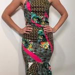 Ostra Brasil Patchwork Halter Maxi Dress – Runs Small (Label M/Fits S) Green Photo 0