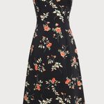 Rihoas Black Floral Shirred Slip Maxi Dress Size M Photo 4