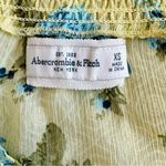 Abercrombie & Fitch Yellow Blue Floral Sheer Blouse Smocked Ruffle Top Size XS Photo 2