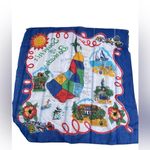 Souvenir Of Barbados Vintage Sheer Nylon Scarf Approx. 28 X 31 Blue Photo 4