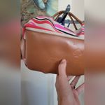 Kate Spade "Preloved" Large Leather/Canvas Striped Oak Island Shoulder Bag Photo 4