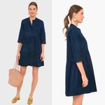 Tuckernuck Navy Crepe Royal Shirt Dress Preppy Minimalist Size Medium Photo 1