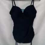 ASSETS BY SPANX WO SIZE SMALL SWIMSUIT TOP ONLY BLACK DRAWSTRING SIDES UNDERWIRE Photo 5