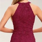 Lulus NWT Love Poem Magenta Lace Halter Mini Dress size Large Photo 2
