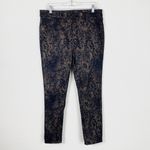 EXPRESS Black & Gold Foil Snakeskin Print Skinny Jeans Photo 2