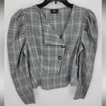 Milk & Honey Puff Blouse Gray Size L Photo 0