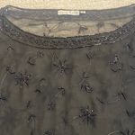 Scala  Black Sheer Floral Blouse Photo 8