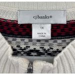 Christopher & Banks Christoper & Banks Women Fair Isle Full Zip Sweater Size 1X Plus Cotton Holiday Photo 2