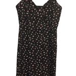 Vintage Floral Faux Wrap V Neck Spaghetti Strap Dress Black Red Photo 0