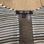 Nic+Zoe ππ STRIPED LINEN BLEND OPEN FRONT CARIDGAN CORAL BLACK SZ XL Photo 2