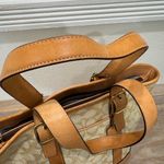 Coach RARE Vintage Woven Bucket Nuetral Vachetta Leather Monogram HandBag Purse Photo 10