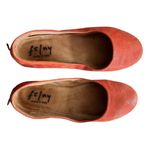 FRENCH SOLE FS/NY Leather Zeppa Ballet Flats Orange Round Toe Shoe Italy 8.5 EUC Photo 6
