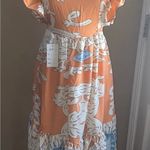 Women's Boho Maxi Dress Ladies Summer Holiday Beach Strappy Sundress Orange Photo 0