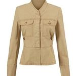 CAbi Canvas Camp Jacket Womens Size XS Beige Cotton Button Long Sleeve #5477 Photo 3