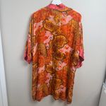 SCHWEITZER LINEN Burnout Silk Robe Orange Pink Lingerie Nighty Honeymoon Size 0 Photo 7