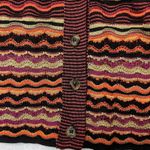 Missoni Wavy Chevron Print Open Knit Button Front Cardigan Size 4 Maroon Orange Photo 5
