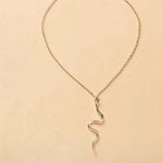 Gold Snake Pendant Necklace Photo 2