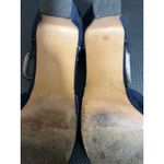 Salvatore Ferragamo Vintage Suede Mary Jane Heels Navy Blue Gold Buckle Strap 8 Photo 7