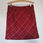 American Eagle  Red Argyle Plaid Wool Skirt Photo 3